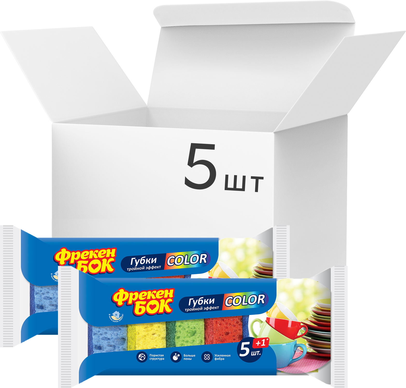 Набір губок кухонних ФРЕКЕН БОК Color 6шт (15111050)